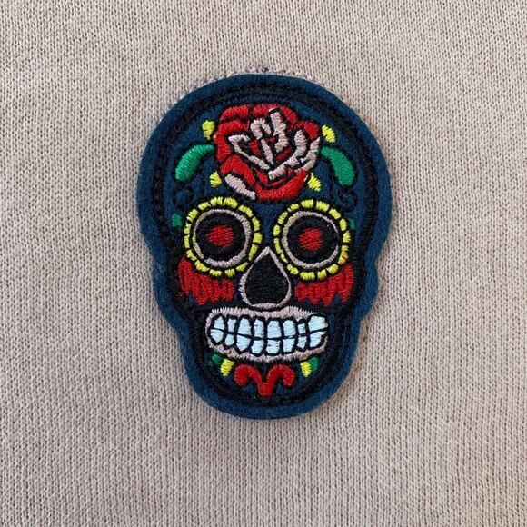 Suspicious Antwerp Sugar Skull Sweatshirt (Sz XS) Dusty Rose Pink Crewneck - Picture 6 of 11